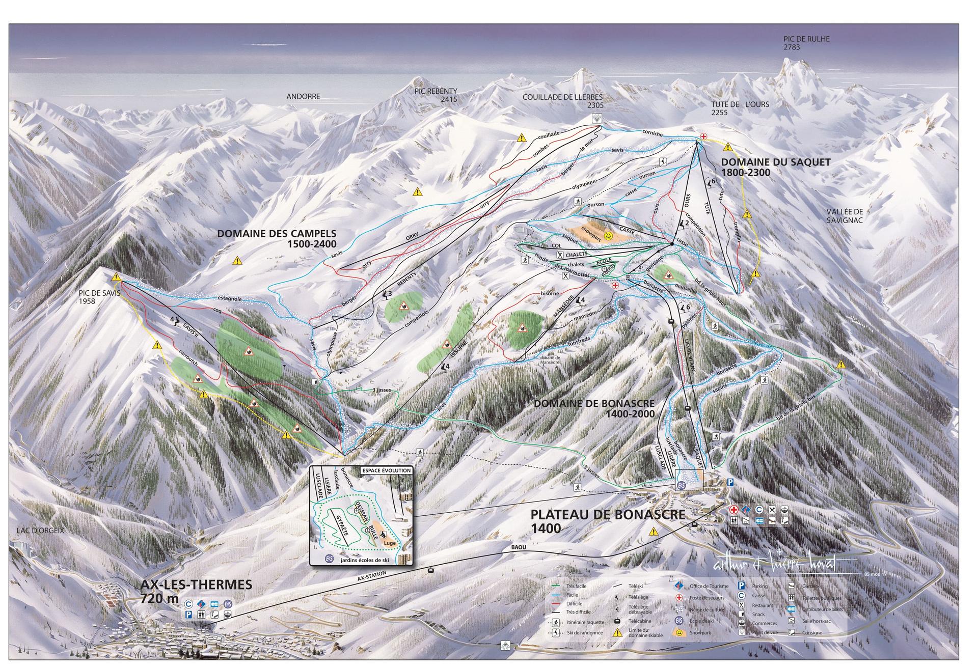 Ax Les Thermes ski map